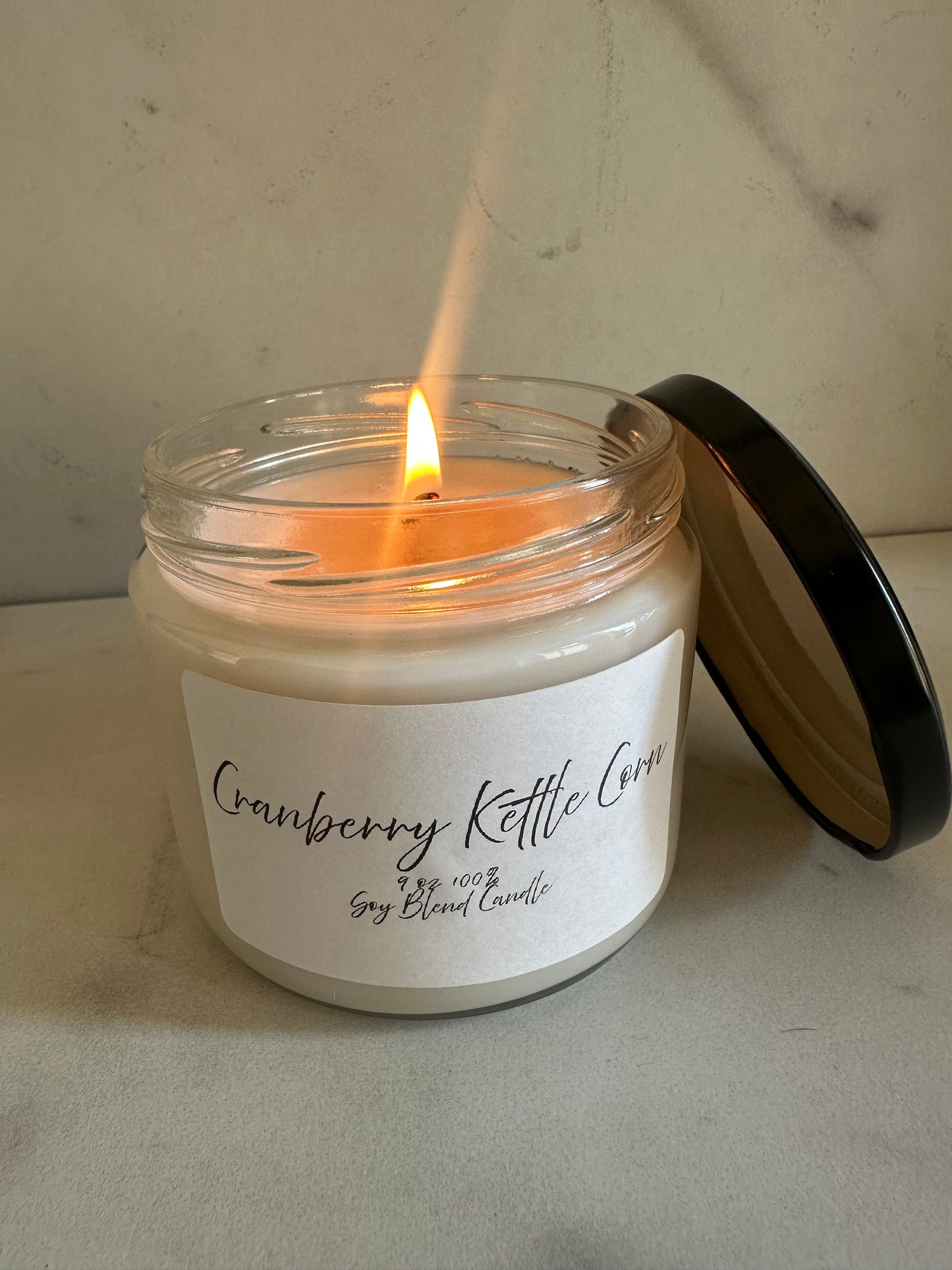 ChristMas & FaLL SCENTS 9 OZ Jar Luxury Candle Lid - 100% SOY WAX Single Wick