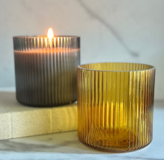 Lux Ribbed Glass Soy Candle 16oz