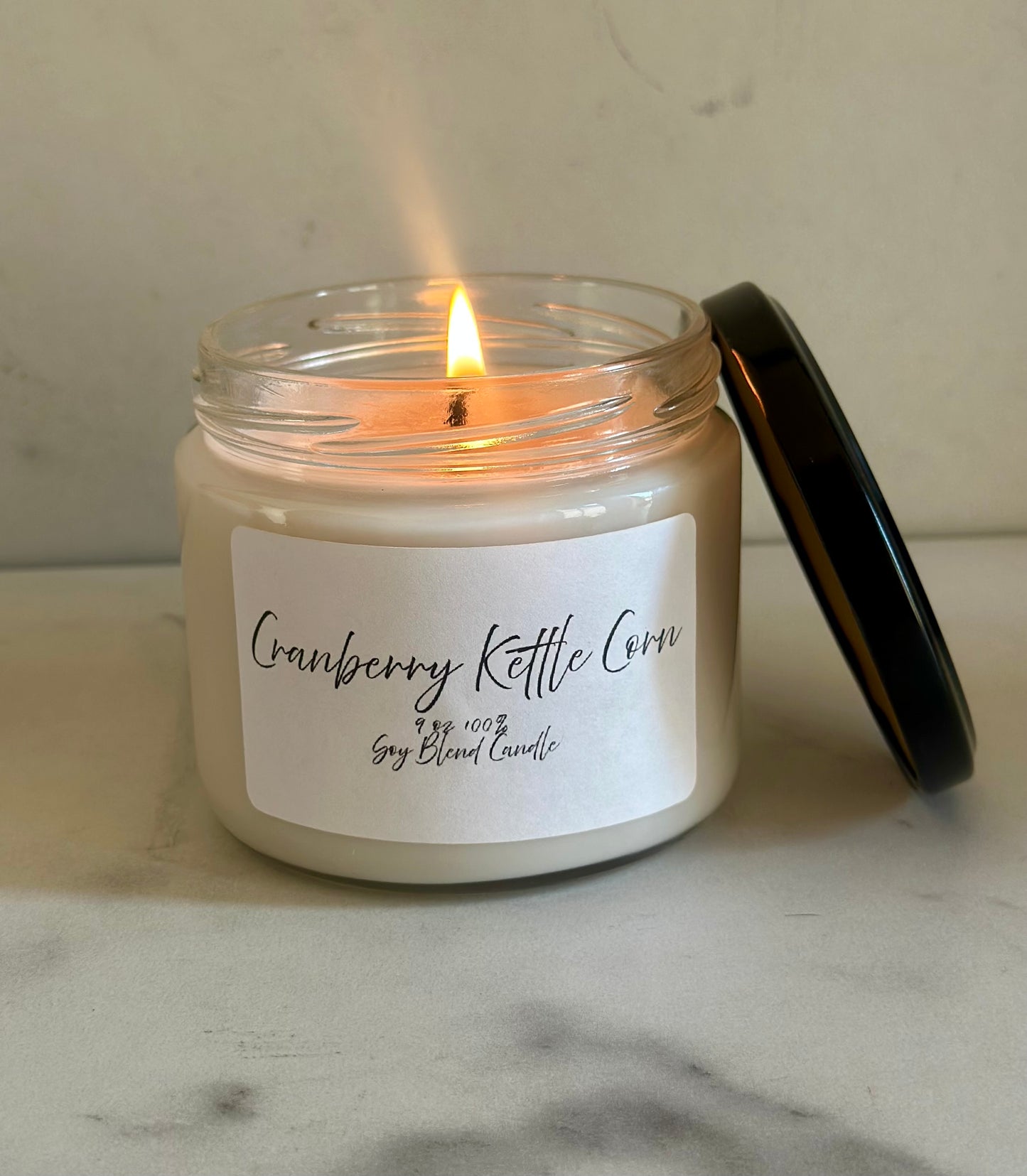 ChristMas & FaLL SCENTS 9 OZ Jar Luxury Candle Lid - 100% SOY WAX Single Wick