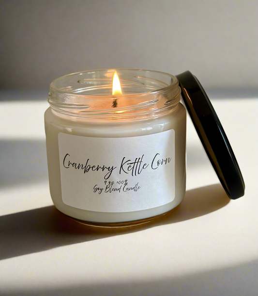 ChristMas & FaLL SCENTS 9 OZ Jar Luxury Candle Lid - 100% SOY WAX Single Wick