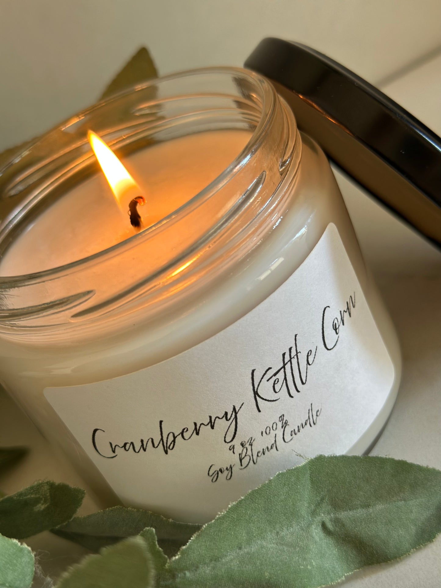 ChristMas & FaLL SCENTS 9 OZ Jar Luxury Candle Lid - 100% SOY WAX Single Wick